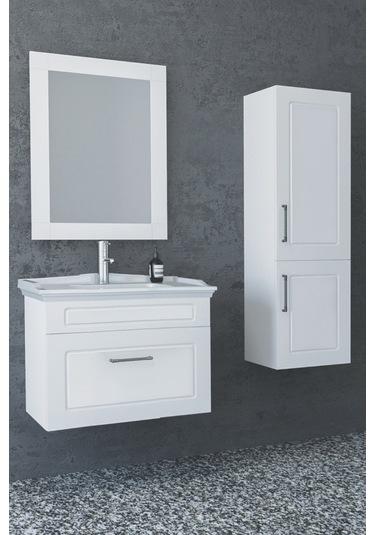 Monaco 65 Cm Banyo Dolabı Beyaz - Boy Dolap Dahil Beyaz