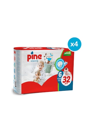 Pine Classic X-large 15+ Kg 128 Adet Avantaj Paket Bebek Bezi 4'lü