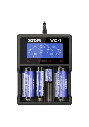 Xtar VC4 Lcd Ekranlı Li-ion/Ni-Mh/Ni-Cd Pil Şarj Cihazı 4lü