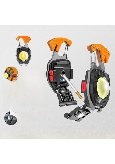 Maiyame Led Çalışma Lambası Anahtarlık - Usb Şarjlı, Sigara Ateşleyici, Taşınabilir Kamp Işığı - 800mah Güçlü Işık - W5147 Mavi Kutulu