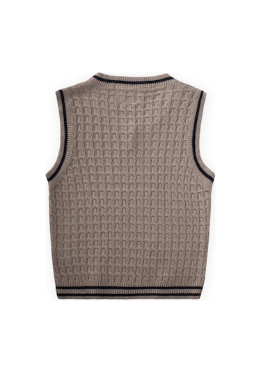 Saş Örgü Triko Süeter 3-9 Yaş Bej Bej