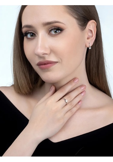 Uvelirnye Tradicii 925 Ayar Gümüş Doğanın Elmaslı Yüzüğü 76541150 Gri