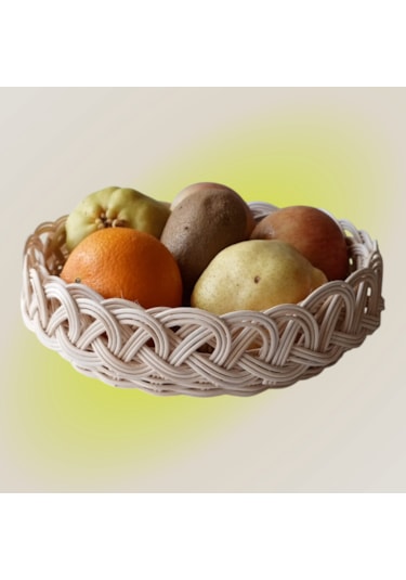 Bambu El Yapımı Çok Amaçlı Sepet 26 Cm Bej