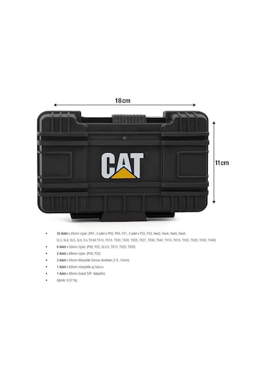 Cat Da01902 Fr Da01902 Manganez Fosfat Alaşımlı Vidalama Uç Seti 45 Parça