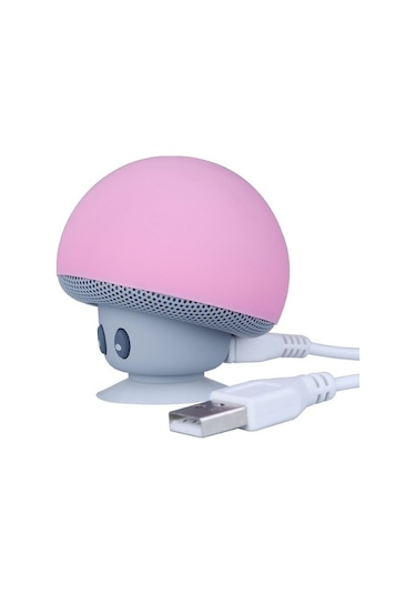 Fortunelane Kablosuz Mantar Hoparlör - Taşınabilir Mini Sub, Mikrofonlu Ve Emici Tabanlı