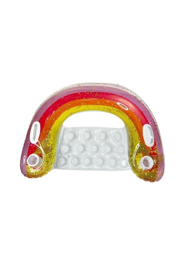 Yeni Şişme Payetli Gökkuşağı U-şekilli Yüzme Halkası 001