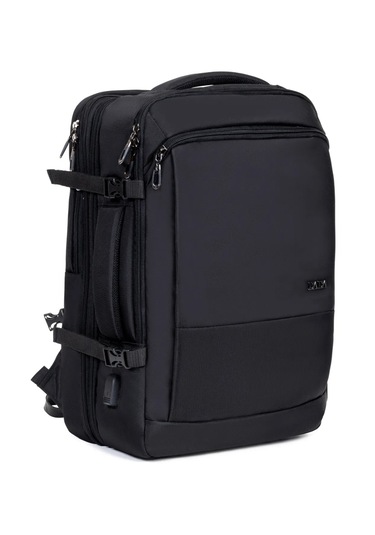 Çantachım Laptop Sırt Çantası 15.6 Inç Tam Körüklü Usb Bölmeli Siyah