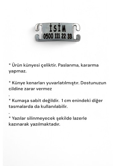 Caramelos İsimli Kedi Tasması, İsimlikli Kedi Tasması Kh