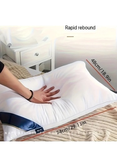 Trendooze Mavi Yıldızlı Otel Kalitesi Yastık, Boyun Desteği, 2 Adet, Lüks Uyku Deneyimi mavi