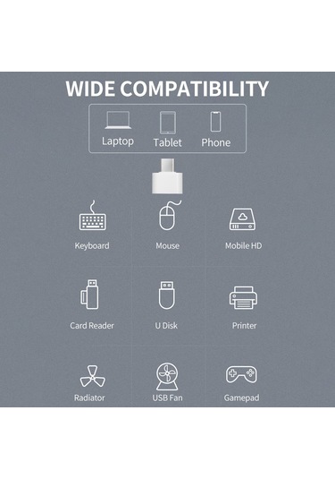 Yaleker Type-c'den Usb 3.0'a Otg Adaptörü - Telefon, Tablet İçin Usb Bellek, Klavye, Oyun Kolu Bağlantısı - Hızlı Veri Transferi 640mb/s - Evrensel Uyumlu