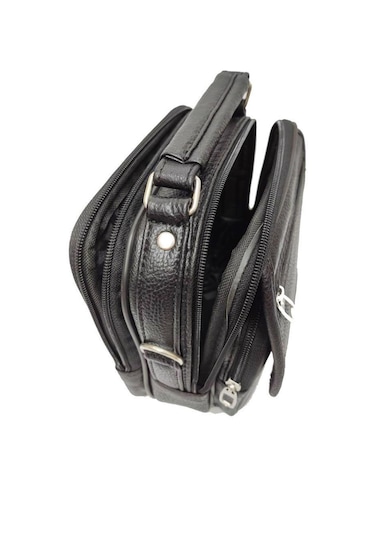 Trg Orta Boy Cakins 21003 Deri Erkek El Çantası Siyah