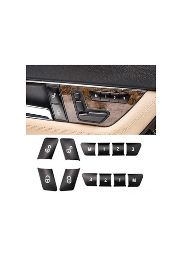Neevoyu Mercedes A B C E Cla Gla Gle Gl Gls İçin 12 Adet Abspaketli Krom Kapaklı Kapı Kilidi Anahtarı Sticker - Kırıkları Gizle, İç Mekanı Zenginleştir, Kolay Kurulum