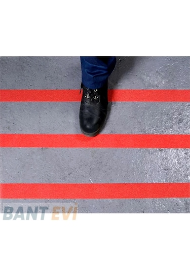 Kırmızı Merdiven Kaydırmaz Bant 2.5cmx25metre Ince Kırmızı Kaymaz