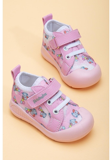 Şirinbebe Şiringenç Keten Fuşya Kız İlkadım Bebek Çocuk Ayakkabısı-2897-fuşya Fuşya