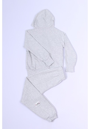 Kız Çocuk Eşofman Takımı Kapşonlu Fermuarlı C48 Gri