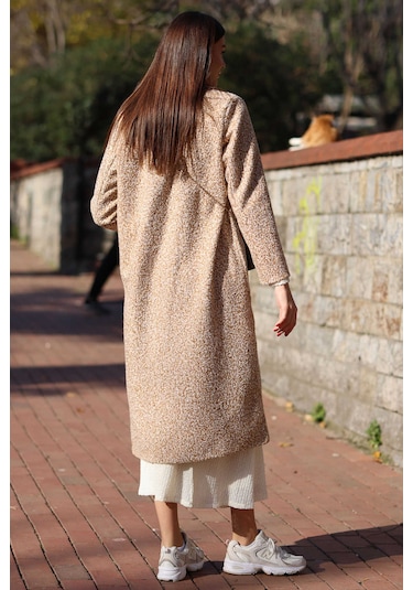 Giyim Dünyası Kadın Buklet Oversize Kaban Bej 001