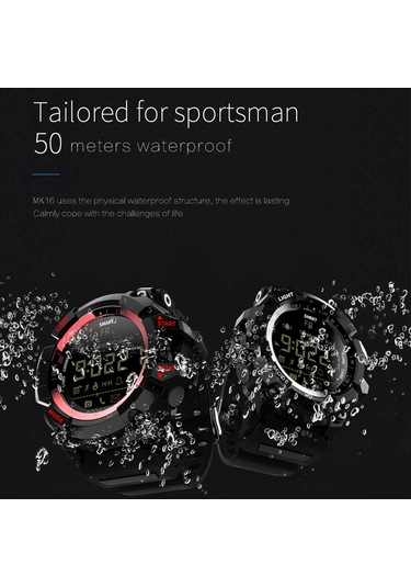 Lokmat Mk16 Akıllı Saat Askeri Ordu Dayanıklı Erkek Kadın Saat 12 Ay Pil Ömrü Ip67 / 5atm Su Geçirmez El Parlak Spor Bt Akıllı Saat Adım Sayar Aktivite Fitness Takip Cihazı Uzaktan Kamera Alarm