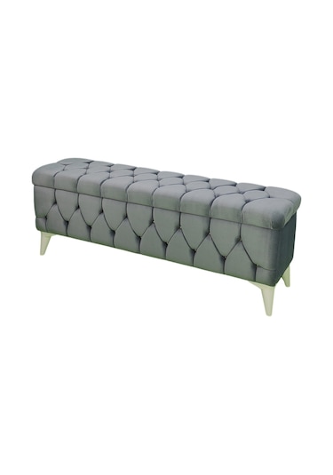 Vavonni Sandıklı Puf Bench Puf 140 CM Krem A+ Kalite