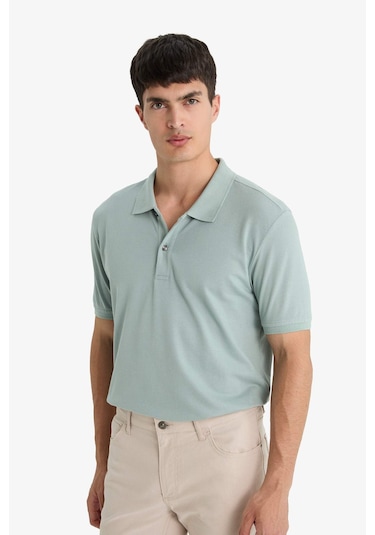 DeFacto Regular Fit Polo Yaka Kısa Kollu Basic Düz Pike Kumaş Tişört C1293AX24SPGR488 DeFacto Regular Fit Polo Yaka Kısa Kollu Basic Düz Pike Kumaş Tişört C1293AX24SPGR488
