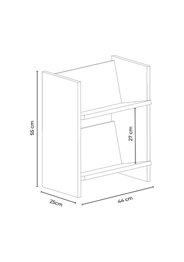Derga 2 Raflı Kitaplık Beyaz - Meşe