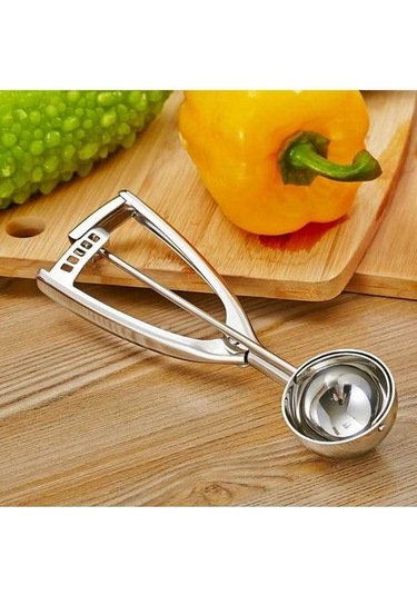 Dancemonkey Cbtx Paslanmaz Çelik Dondurma Kaşığı, 55mm, Meyve Kaşığı Gümüş