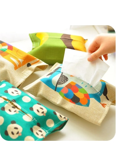 Panda-sevimli Karikatür Hayvan Mendil Kutusu Oturma Odası, Yatak Odası, Araba İçin Çevre Dostu Kumaş Ev Ve Araba Kullanımı İçin İdeal