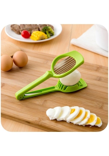 Yeşil 1 Adet Mutfak Aletleri Kesim Yumurta Dilimleme Kesici Kalıp Çiçek Kenarları Alet Yeşil
