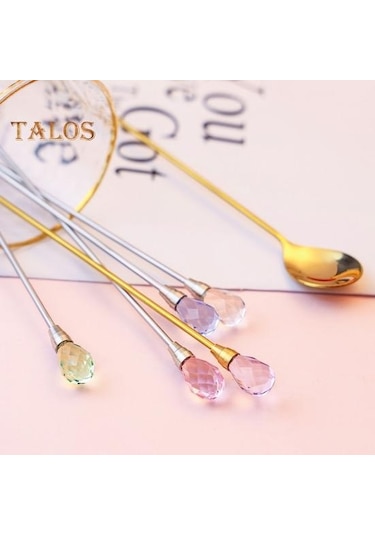 Mavi 4 Adet Tatlı Kaşığı Cilalı Yüzey Çok Fonksiyonlu Taşınabilir Yaratıcı Paslanmaz Çelik Dondurma Çay Kaşığı Mutfak Aracı