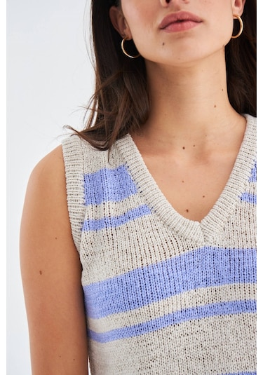 Peraluna Laura Top & Shorts Yazlık Kadın Triko Şort Takım Taş-Lila Taş Rengi - Lila