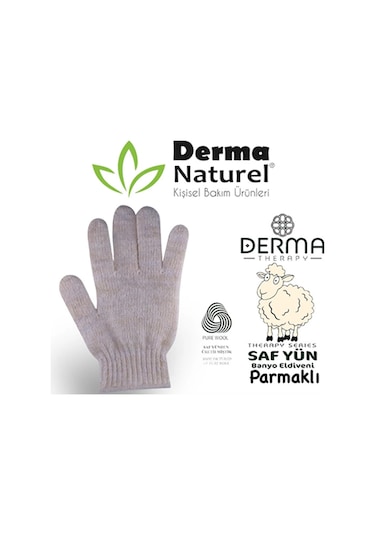 Derma Naturel Therapy Saf Yün Parmaklı Banyo Eldiveni T-478 2 Li Set