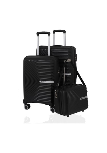 Mçs Polipropilen 3lü Valiz Seti Orta & Kabin & Makyaj V374 S24sy1000080-set 00001 Siyah