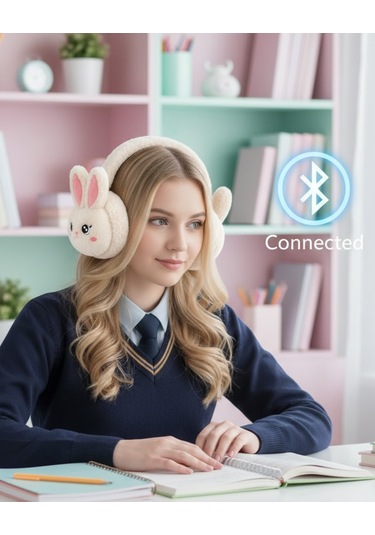 Kablosuz Tavşan Tasarımlı Bluetooth Kulaklık Tf Kart Destekli - Lisinya
