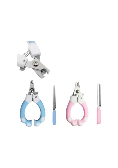 Gobypet Kedi Köpek Evcil Hayvan Tırnak Makası ve Törpü Seti Pembe