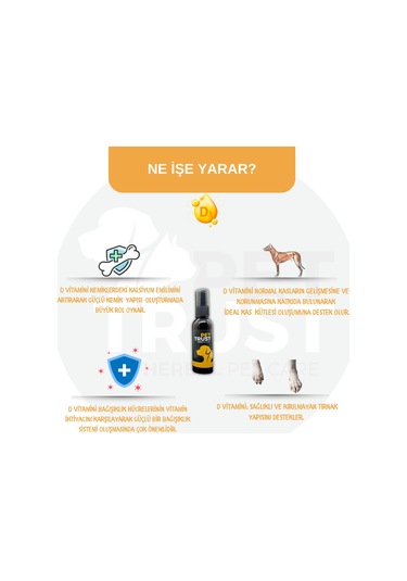 Pettrust Herbal Pet Care Kedi ve Köpekler İçin Vitamin-d Takviyesi