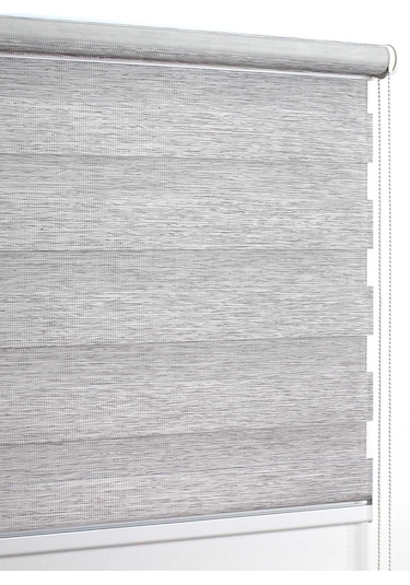 Buperde Açık Gri Eko Bambu Zebra Stor Perde