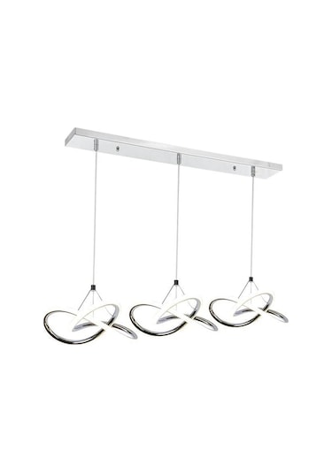 3'lü Kardelen Beyaz Işık Ledli Avize - Beyaz Işık Krom