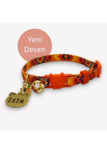 Caramelos Güvenlik Kilitli Kedi Tasması, Isimli Kedi Tasması Trkl