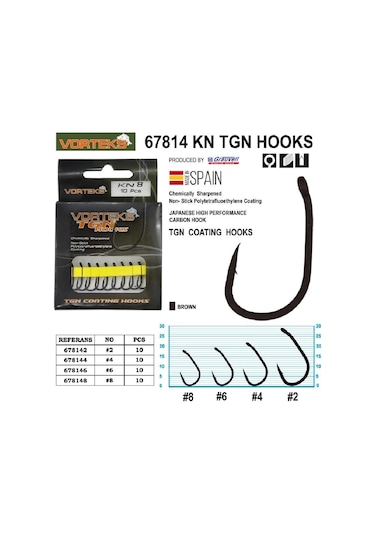 Vorteks 67814 Kn Tgn Sazan İğnesi 10 Lu Paket No:2 - Standart