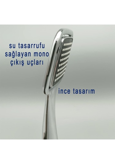 Qianfan Duş Seti Kare Siyah Tepe Duş Takımı Mono Masaj Etkili Su Krom