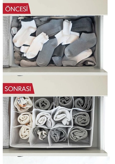 12 Bölmeli Çekmece Düzenleyici Desenli