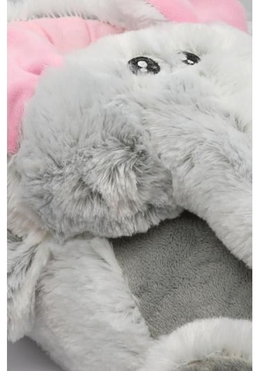 Tw Elephant Gri Kadın Hayvanlı  Panduf Gri