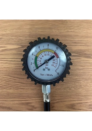 Boatshop1 Profesyonel Lastik Basınç Ölçer 1 Bilgisayar 0 220 Psı Uzatmalı Kauçuk Hortum Alaşımlı Çelik Gövde Otomobil Kamyon Motosiklet