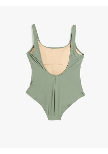 Koton Astarlı Pedli Kalın Askılı U Yaka Fit Mayo Haki 5sak20062mm Haki