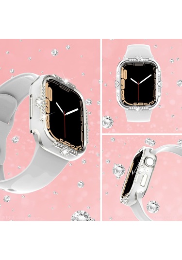 Apple Watch Ekran Koruyucu 10, 9, 8, 7, 6, 5, 4, Se Serileriyle Uyumlu 46/42/40/44/41/45mm Elmas Çizilmeye Dayanıklı Cam Hk