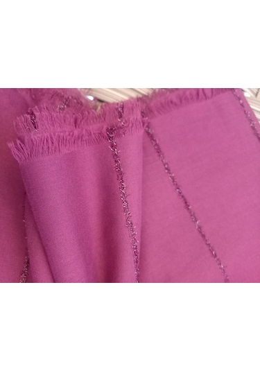 Kadın Tesettür Pamuklu Sim Şerit Şal Mor