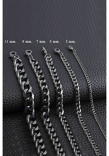 Chavin 5 Mm Black İce Siyah Çelik Erkek Bileklik Eu94sy-5