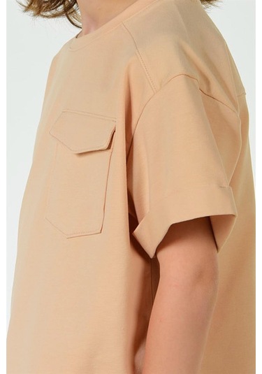 Luess Erkek Çocuk Somon Cepli Robalı Tshirt-somon Somon