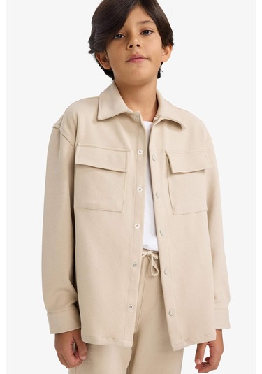 Defacto Erkek Çocuk Polo Yaka Ceket G3750a825aubg359 Bej-bg359