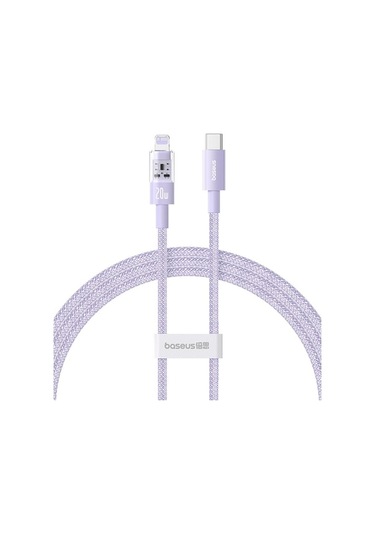 Rogfer Baseus Cd Serisi Pd20w Usb-c / Type-c - 8 Pin Hızlı Şarj Veri Kablosu, Uzunluk: 2m Mor