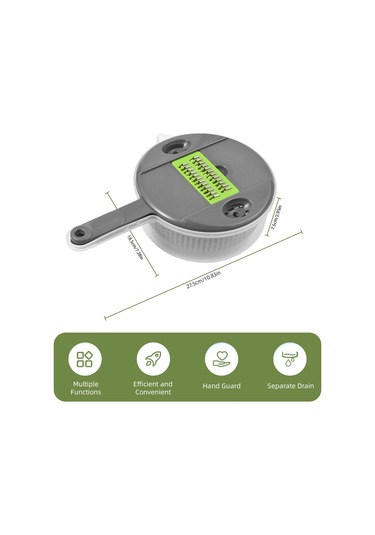 Kablı Sebze Doğrayıcı Çok Fonksiyonlu 11'ı 1 Arada Gri Gri